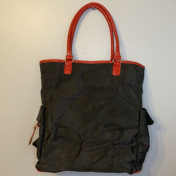 Ed Hardy Nylon Red and Black Mermaid Shoulder Tote Bag - Picture 3 of 12